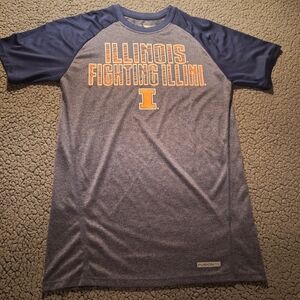 U Of Illinois Fighting Illini Crew Neck Tee Fusion Fit Majestic Womens S